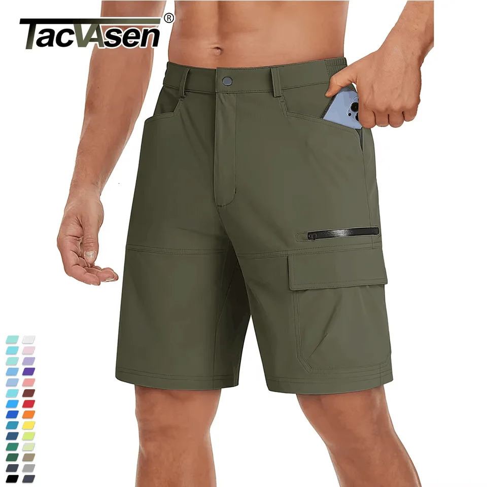 TACVASEN Summer Quick Drying Nylon Work Shorts Mens Casual Hiking Cargo Lightweight Outdoor Fishing Short Pants 250515