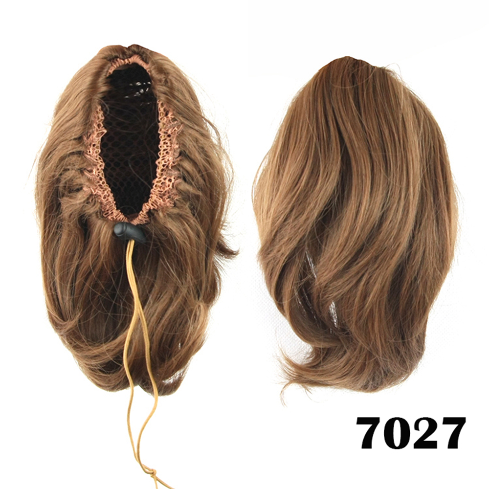 Synthetic Claw Clip Ponytail Hair Extensions Short Straight Natural Tail False Hair For Women Horse Tail Black Hairpiece