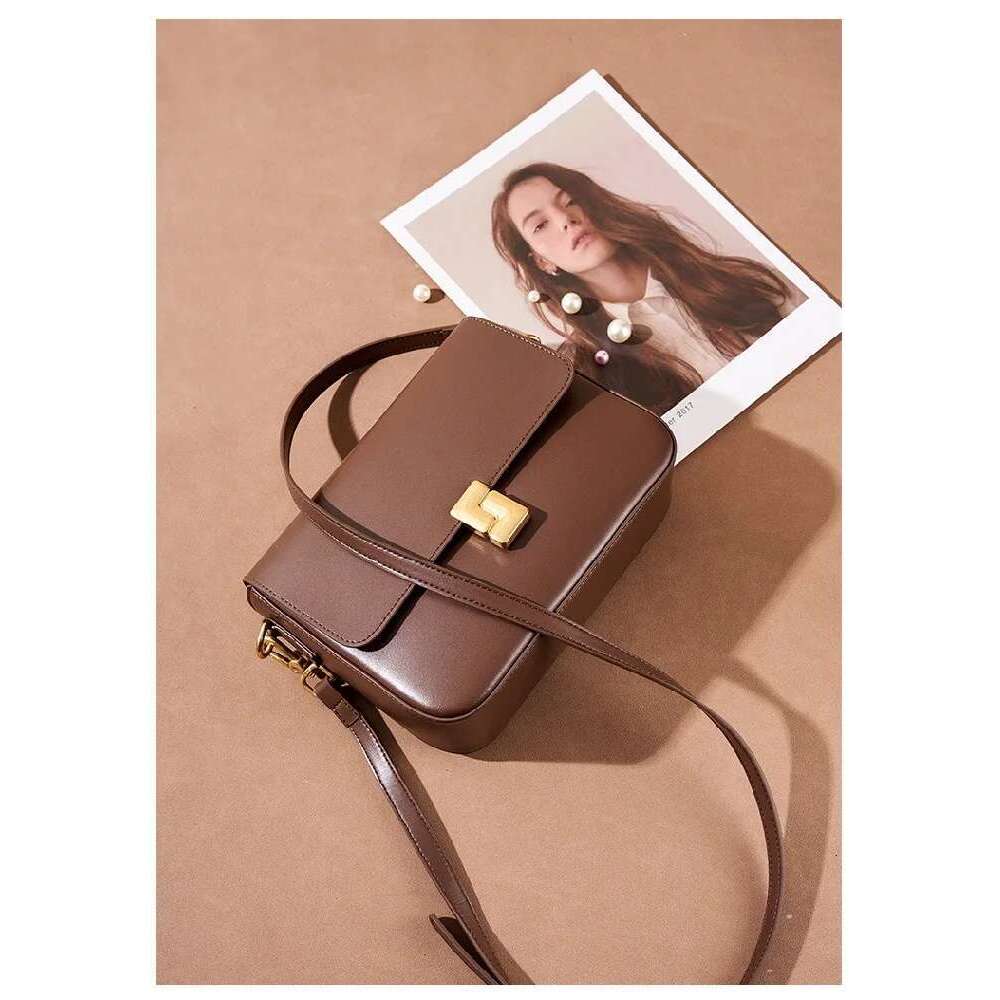 100% Genuine Leather Women Crossbody Fashion Small Square High Quality Cowhide Women's Commuter Shoulder Bag
