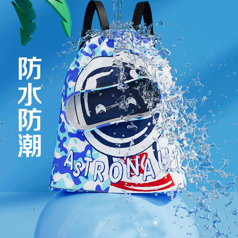 Dry wet separation swimming children's grooming bag, waterproof backpack for boys girls, travel cute and portable beach bag