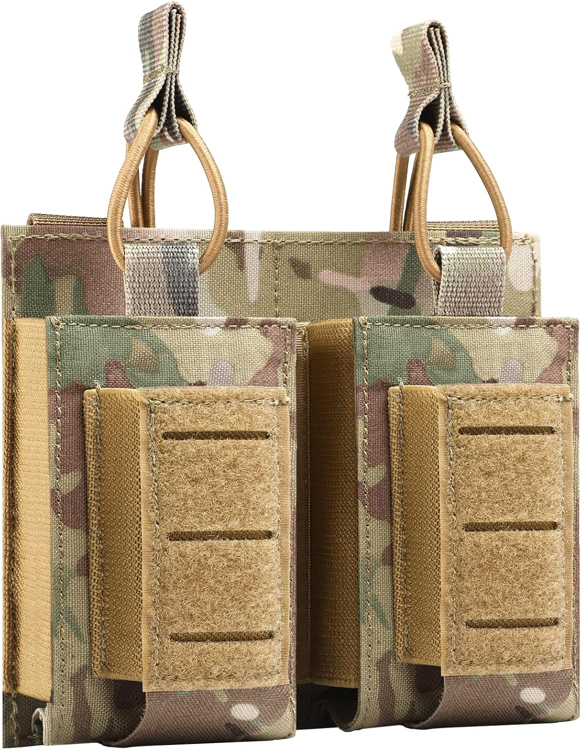 VOTAGOO Molle Mag Pouch 5.56mm 9mm Open-Top Magazine Pouch Single/Double/Triple Elastic Magazine Pouch Combo for Pistol and Rifle