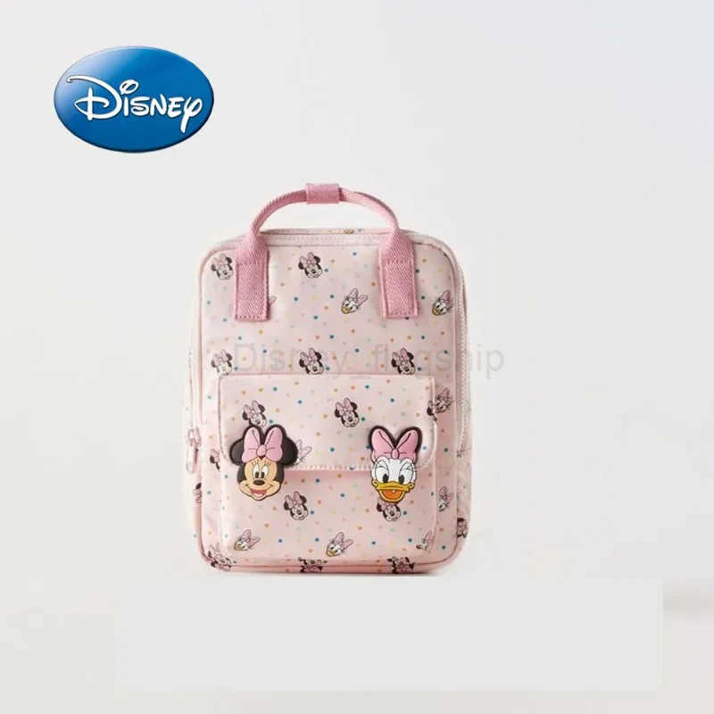 Disney 2025 New Minnie Cartoon Childrens Backpack Mini School Bag Cute Shoulder Bag for Boys and GirlsXJ250515