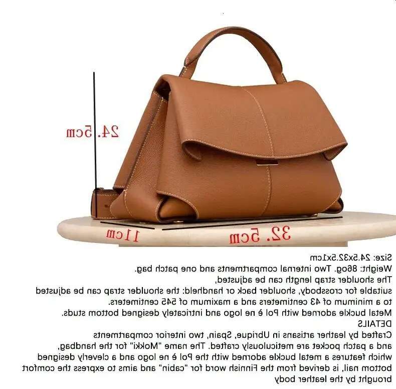 French style PO bag womens MOKKI series leather highquality pleated shoulder handbag fashion 240913