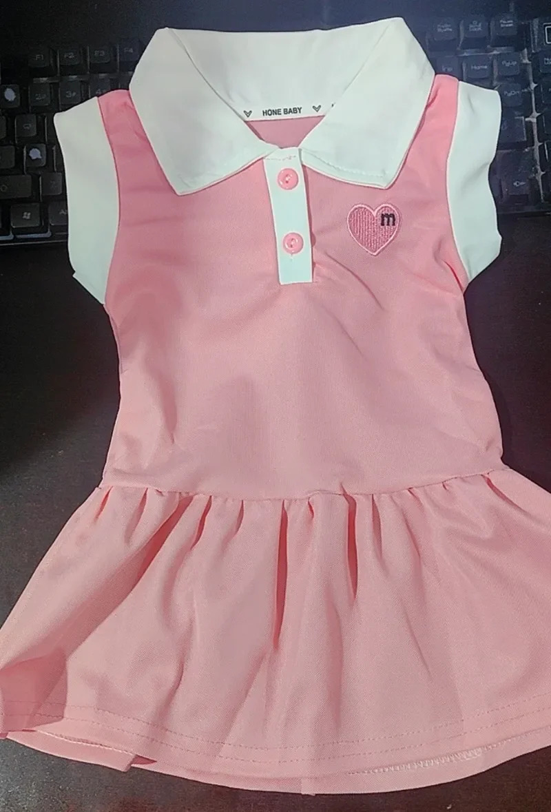 Children Dress Spring Summer Turn-Down Collar Kids Clothes Fashion Toddler Baby Girls Clothing Summer Dress Girl Clothes 250515