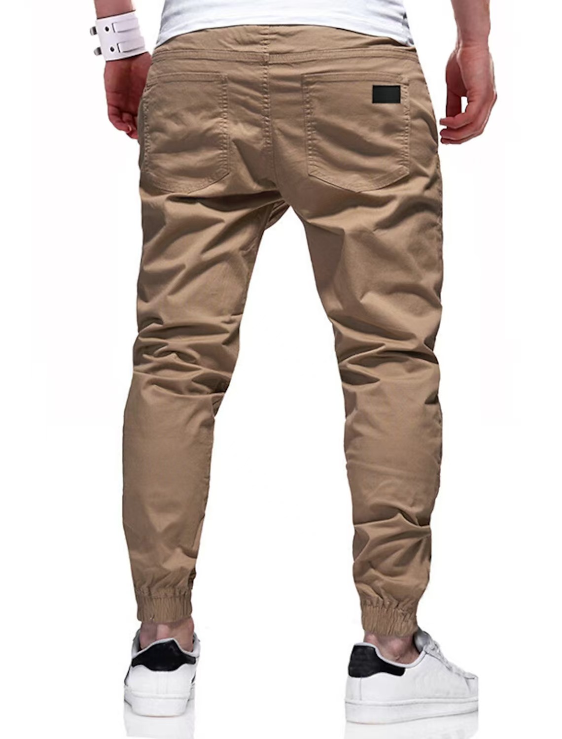 Men's Cotton Straight Utility Drawstring Cuffed Pants.