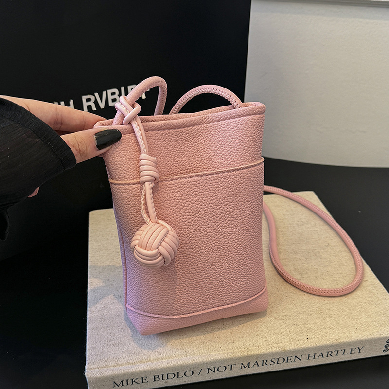 New mobile phone multifunctional commuting light luxury fashionable simple crossbody bag women's commuting bag solid color designer cute and exqu