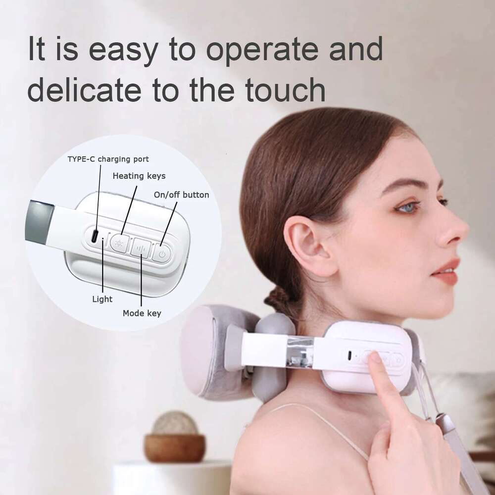 Simulated Finger Multifunctional Massager, Adjustable in Multiple Gears, Fully Wrapped Shoulder and Neck Massage Shawl, Constant Temperature Heating +