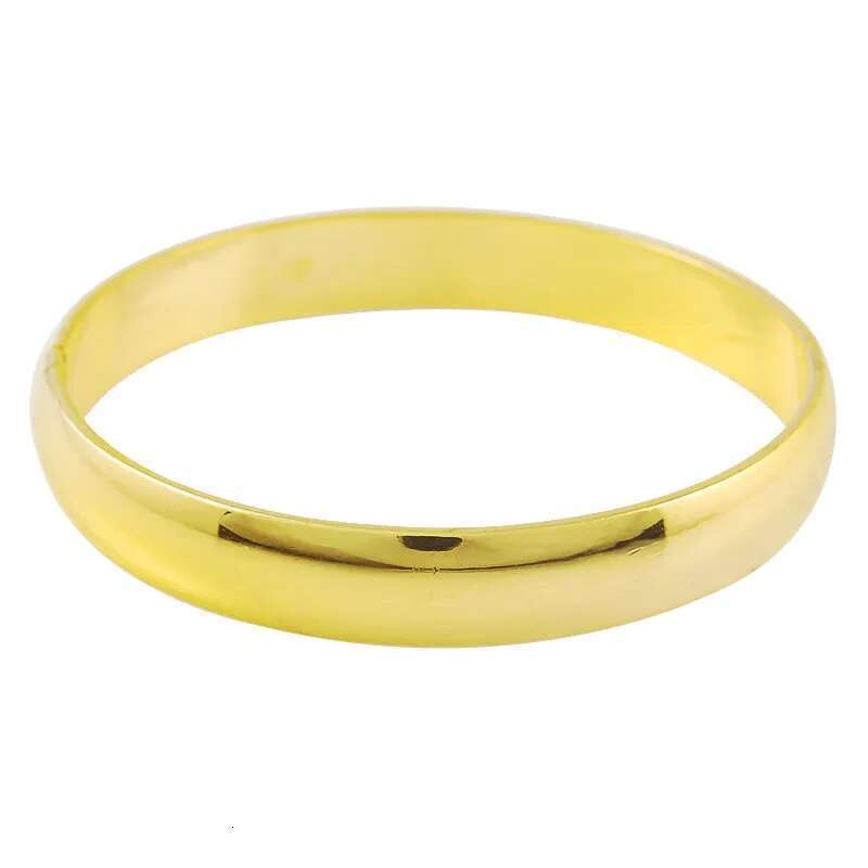 Real Glossy Simple Plating Bracelet Gold For Women's Wedding Jewelry Gifts