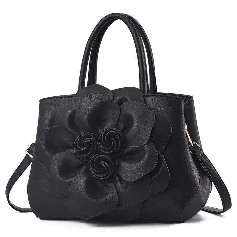Large Capacity Red Big Rose Flower Women's Handbag Shoulder Purse Ladies Female Crossbody Bag