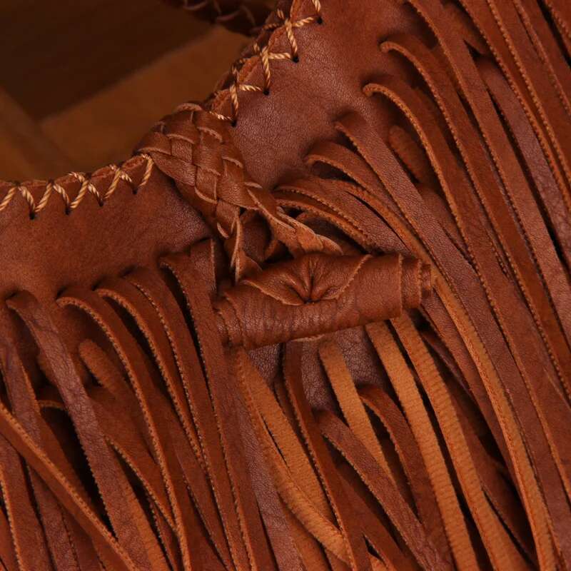 Beach Bohemian Tassel Women's Crossbody Bags Vintage Manual Weave Handbag Bolsa Franja Quality PU Leather Messenger Bags