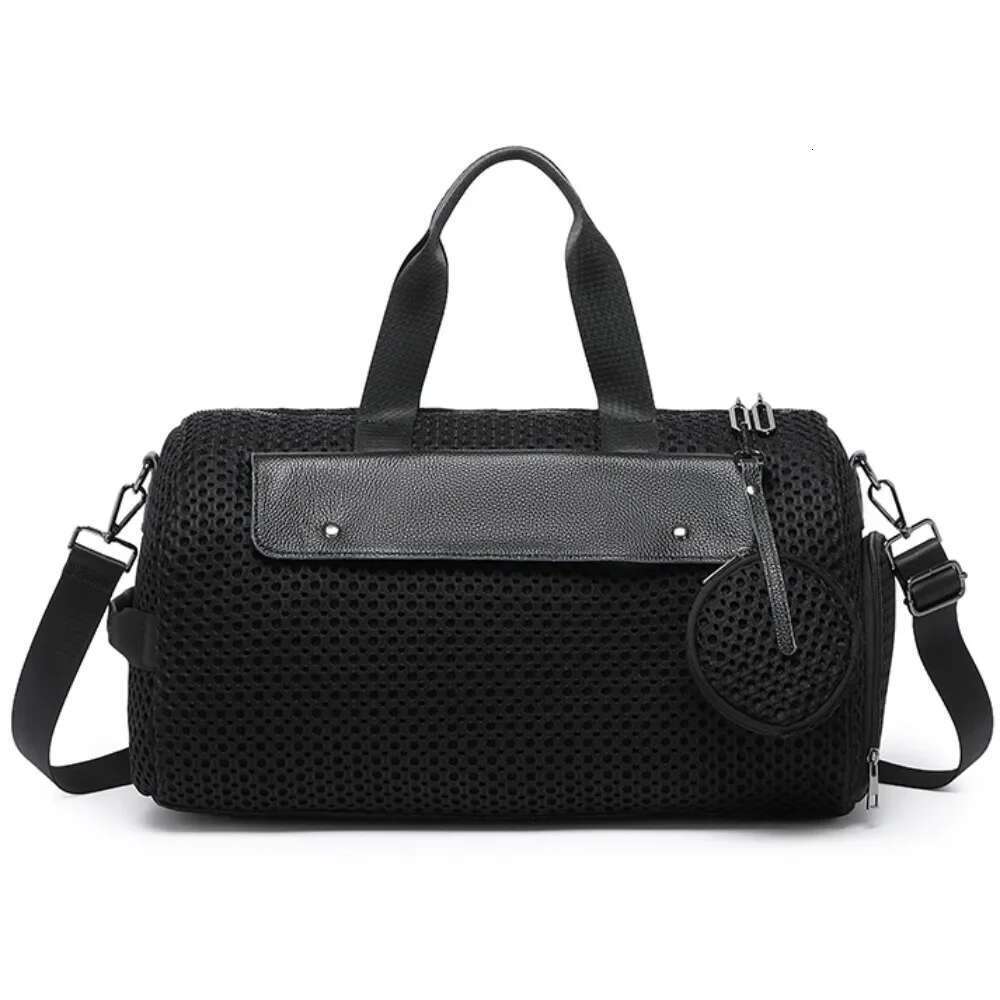 Ladies' Fashionable Casual Nylon Mesh Travel Tote Bag With Large Capacity Shoe Compartment, Fiess And Sports Handbag