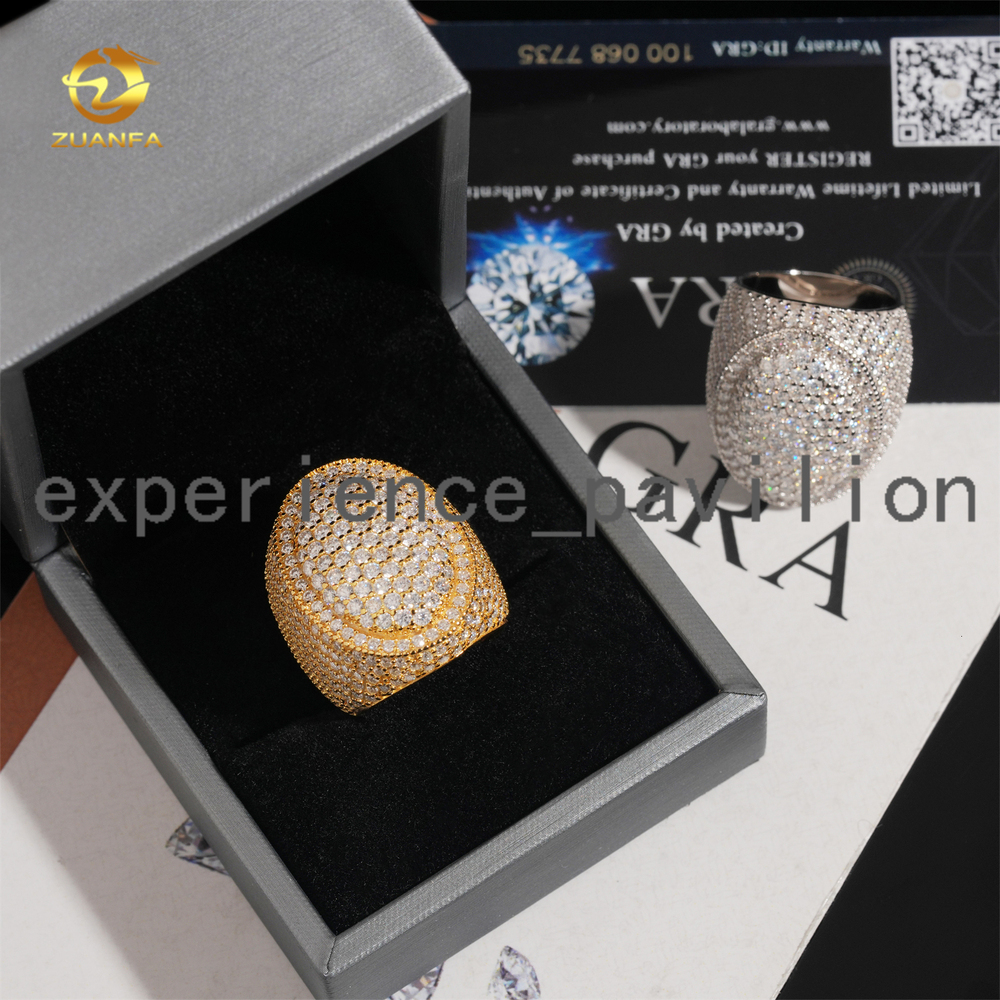 Mens Moissanite Ring Solid 925 Silver Hip Hop Jewelry Ready to Ship Pass Diamond Tester Cuban Ring