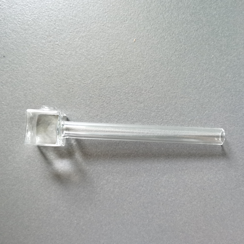 Newest 12cm Glass Oil Burner Pipe 20mm Square head Hand Smoking Pipes For Smoking Accessories Tool
