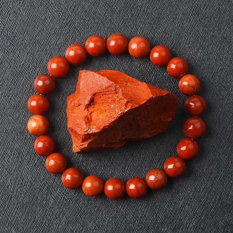 5A Genuine Red Jasper Beaded Women Men Natural Stone Prayer Rosary Bracelets Yoga Meditation Jewelry Gift
