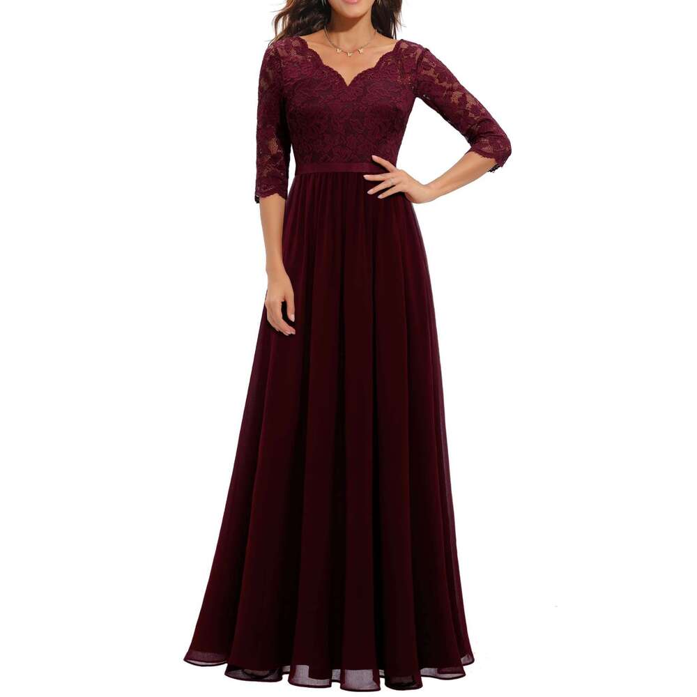 White Dress Maxi Dress 6 Colors, 4 Sizes, New Hot Selling Dresses With Lace Patchwork, Long Waist Collection, Noble Dress, Dress KQ