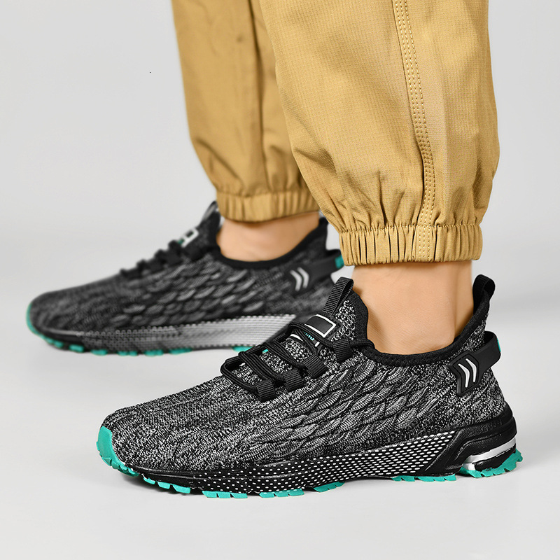 Large Size Fly Woven Mesh Breathable Shock Absorbing Sports Shoes Men S Casual Travel Casual Shoes Fitness Running Shoes Ddmysaturn