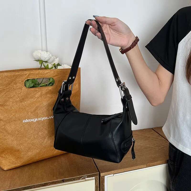 Y2k Style Bag Women Trendy Motorcycle Handbag Minimalist Shoulder Purse For Girls Street Wear