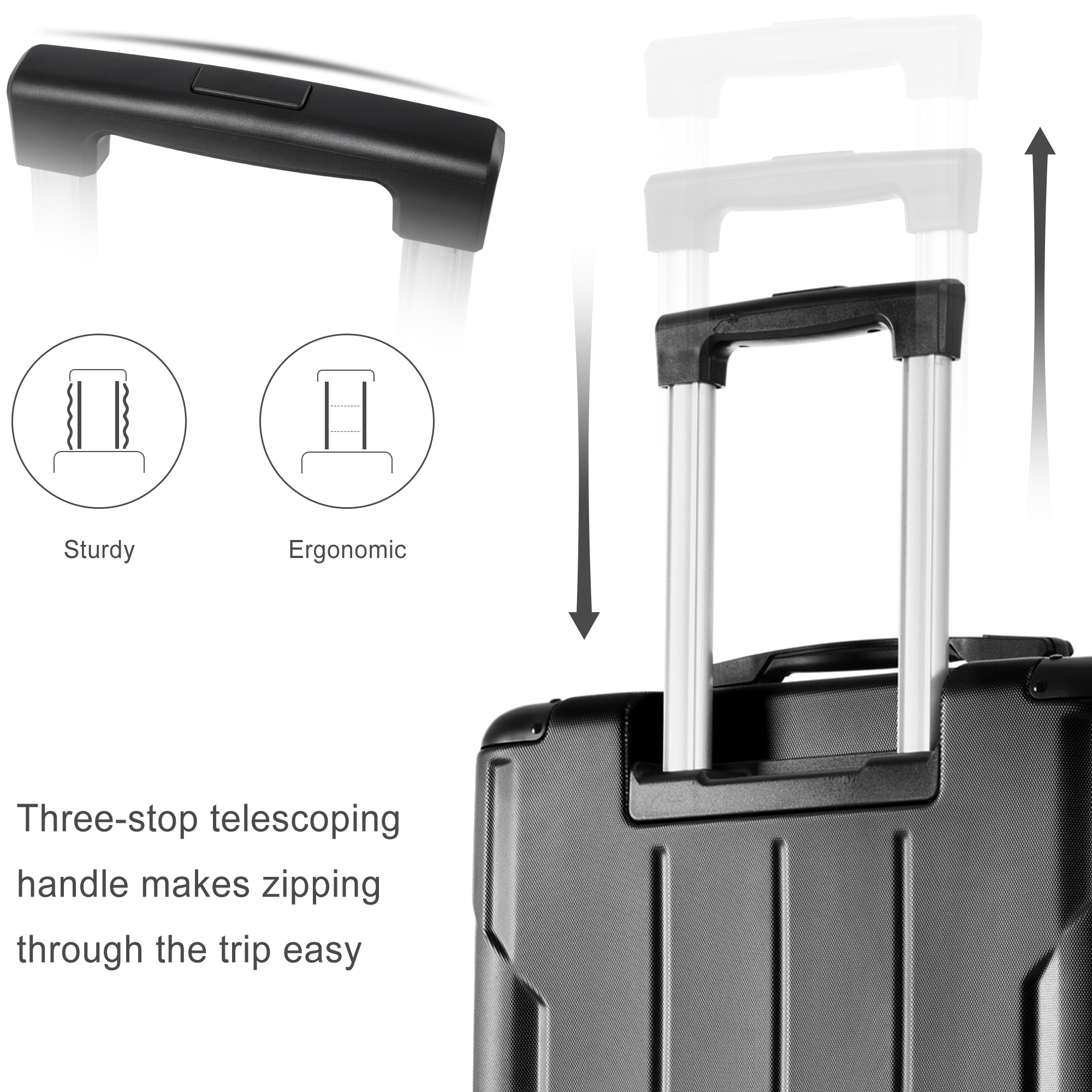 Luggage Sets 3 Piece, Expandable Hard shell ABS Suitcases with Double Spinner, Travel luggage Set with TSA Lock allows for wide luggage travel (20/24/