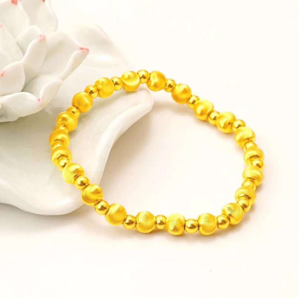 Dubai Gold Color 6Mm Cat Eye Beaded Chain Bracelets For Women Wristband Adjustable Waterproof Jewelry Party Gif