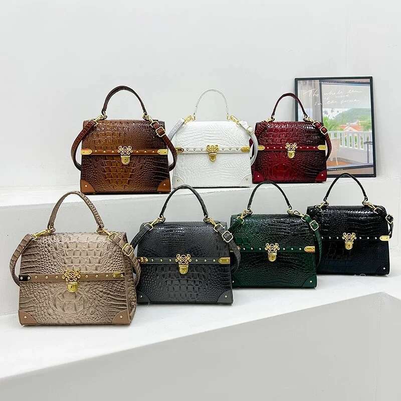 Small Square For Women Top Brand Shoulder Designer Handbag Classic Femme Crocodile Pattern Crossbody Bag