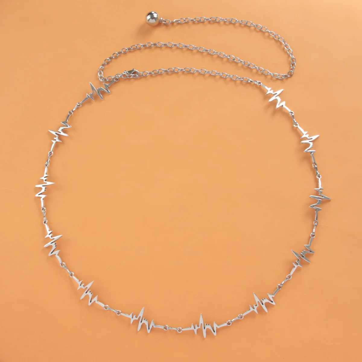 Bohemia Single-layer Lightning Shaped Alloy Waist Chain Street Photography Womens Body Chain Jewelry Y250515