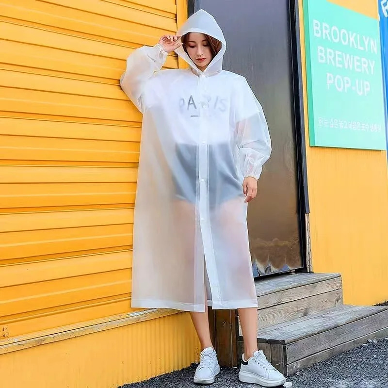 EVA Thickened Reusable Raincoat Poncho for Adults Kids Students Lightweight Waterproof Rainstorm Proof Outdoor Hiking Gear 250515