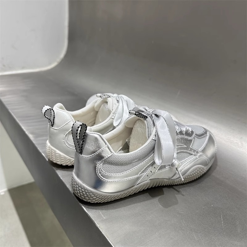 De Xun Shoes Women 2025 New Summer Single Mesh Breathable Thin White Shoes Casual Sports Shoes Hot selling Forrest Gump Shoes Beige 35-40