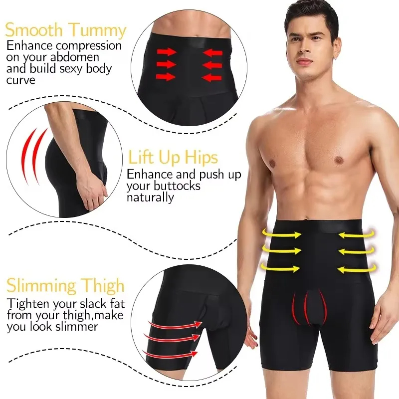 Man Body Shaper Tummy Control Compression Loss Pants Reducer Panties Belly Slimming Shapewear Abdomen Seamless Belly Girdle Briefs Weight Fitness Pant