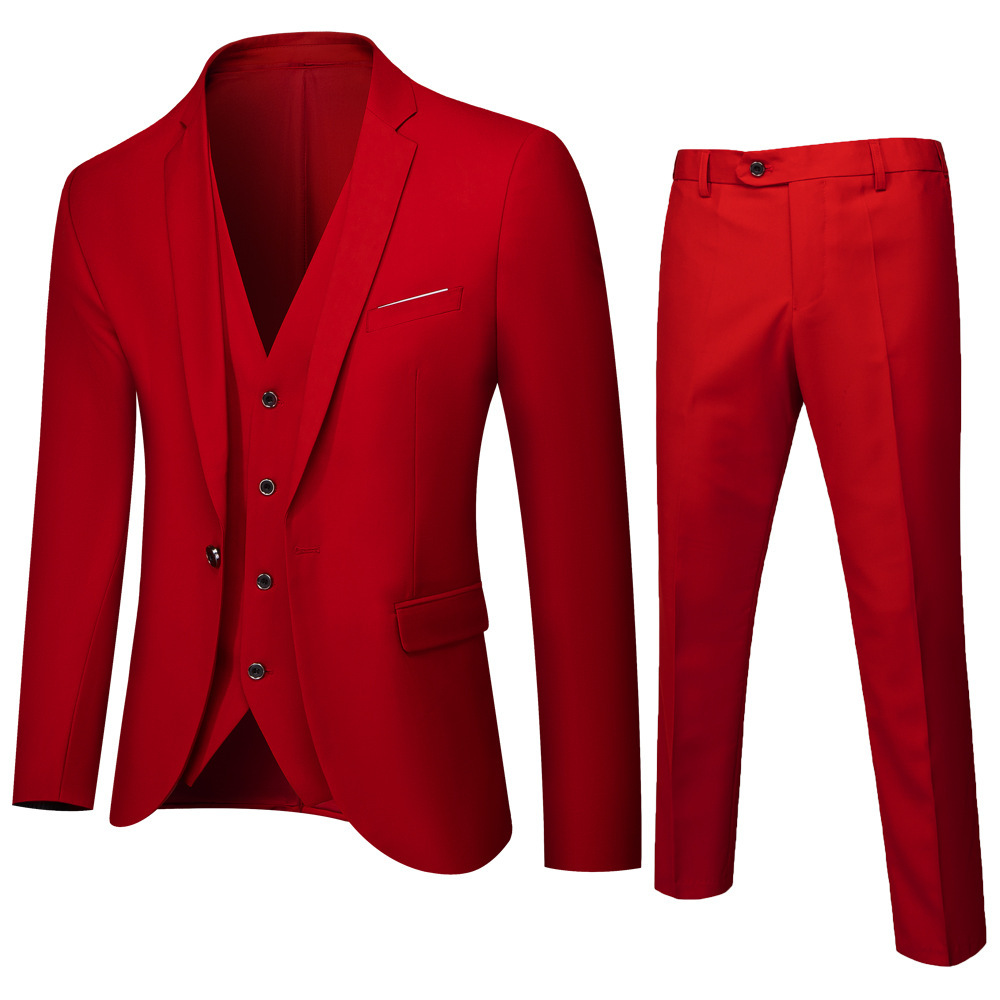 Men's two-piece suit set - Korean version slim-fit business formal suit for men - best man and groom's wedding attire
