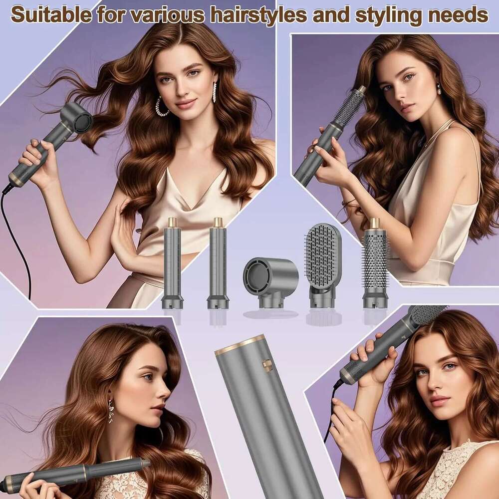 5 in 1 Dryer Hot Curling Brush Negative Ion Air Styler for All Hair Types Home and Travel