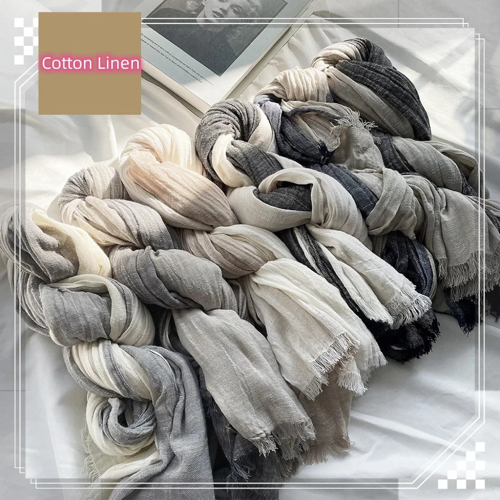 Fashion Striped Scarf for Men Cotton Linen Patchwork Scarves Autumn Winter Warm Neckerchief Male Accessories Bufanda Shawl 250514