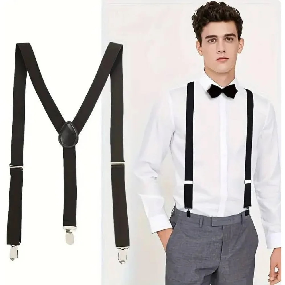 Suspenders for Men Pants Apparel Adult Suspender Man Shirt Dress Women Wedding Party Solid Colors Suit Skirt with Braces Straps 250515