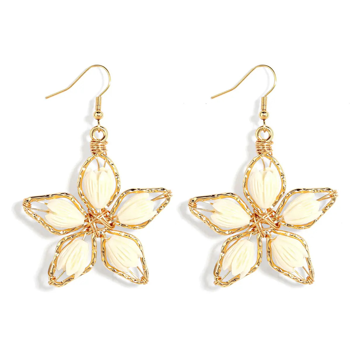 Arrivals Elegant Hawaiian Resin Pikake Flower Earrings For Women Island Jewelry 250515