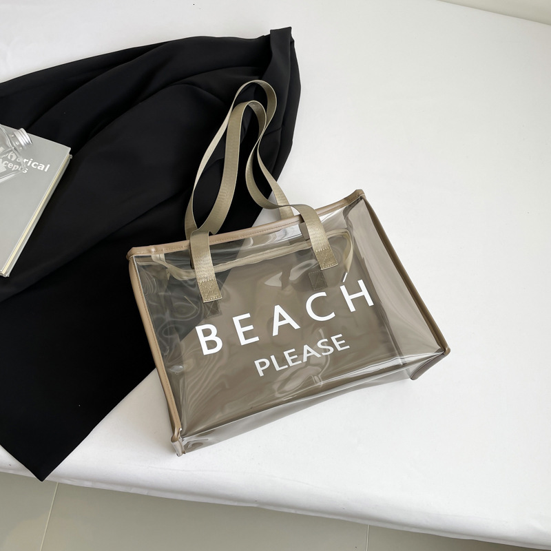 Sewing Process Luxury Bag New Free Delivery Designer Bag PVC Color Tote Letter Fantasy Plastic Internet Famous Transparent Shopping Dazzling Gift Bag 