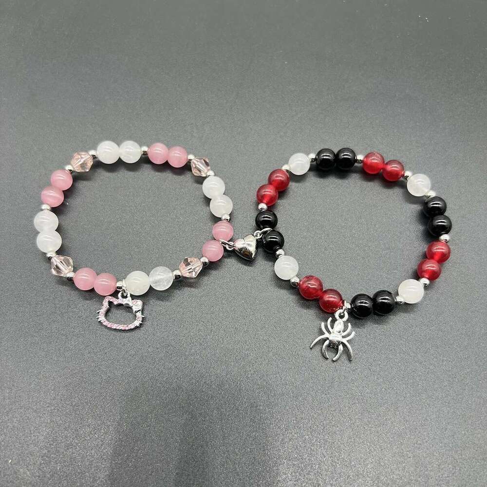Bat Hello Cat Friendship Matching Bracelets Couple Best Friends Bff Spider Bracelet Jewelry Gifts For Women