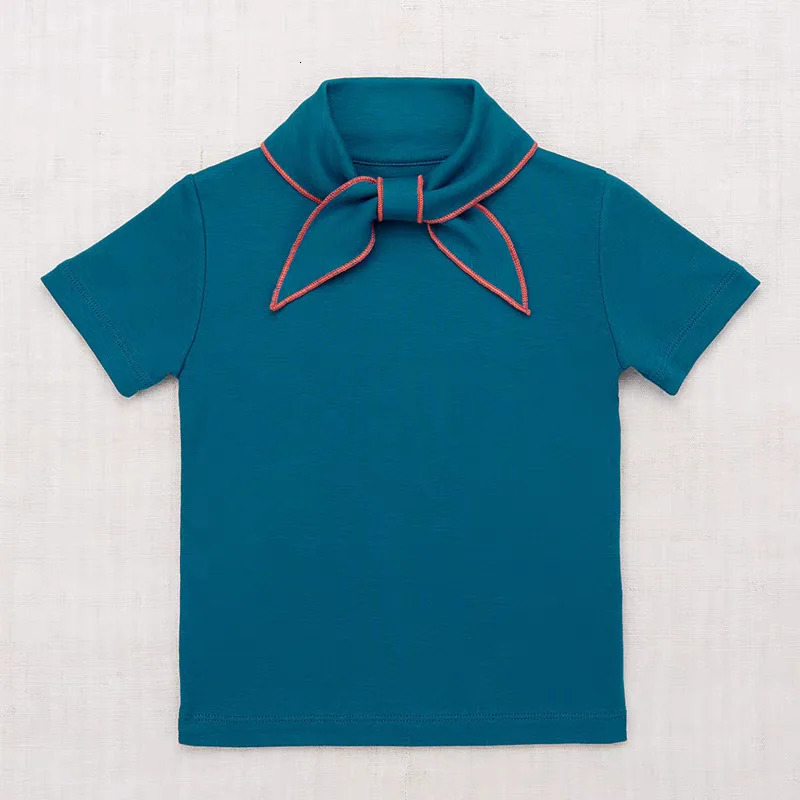 Girls T Shirts 25ss MP Toddler Baby Girls Clothes Cute Lace Collar Short Sleeve T Shirts Kids Clothes 250515