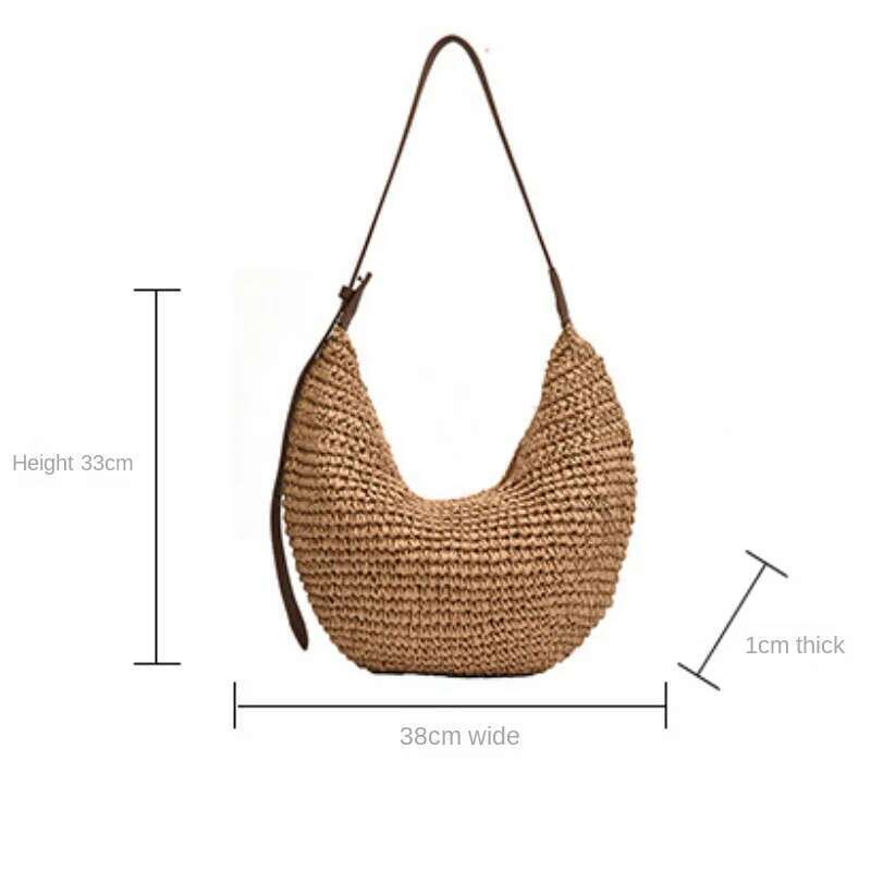Forest Lazy Style Crossbody Bohemian Handmade Grass Bag Leisure Vacation Beach Women's Woven Dumpling Bun