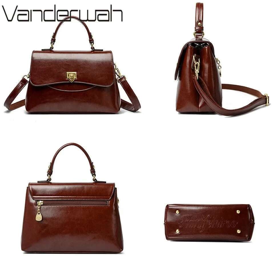Large Capacity Multilayer Shoulder Messenger Bag High Quality Leather Handbag Women Designer Crossbody Sac Female Tote
