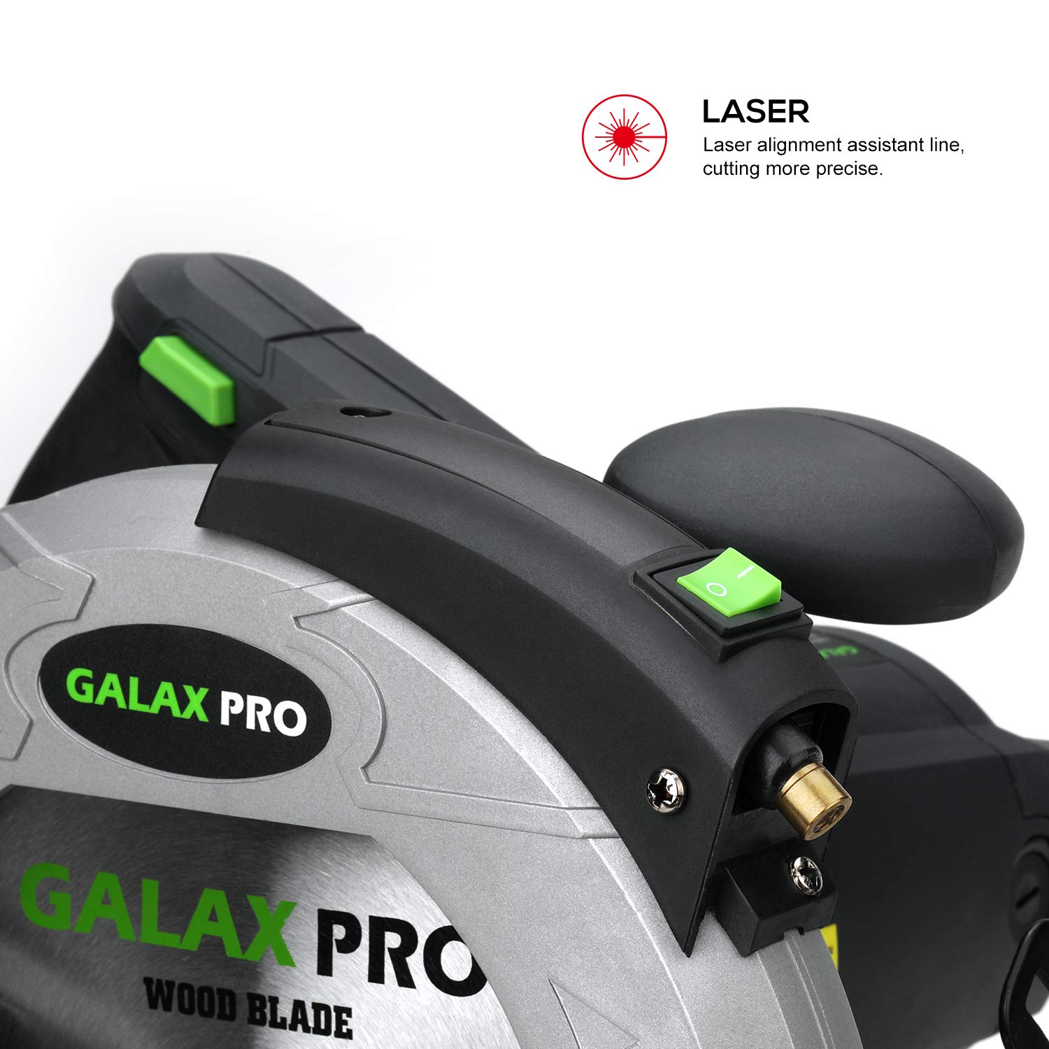 GALAX PRO Circular Saw 1400W 5500RPM Laser Guide Max Cutting Width 62mm (90°) 46mm (45°) Blade 185mm Electric Saw for Wood Plastic Thin Metal