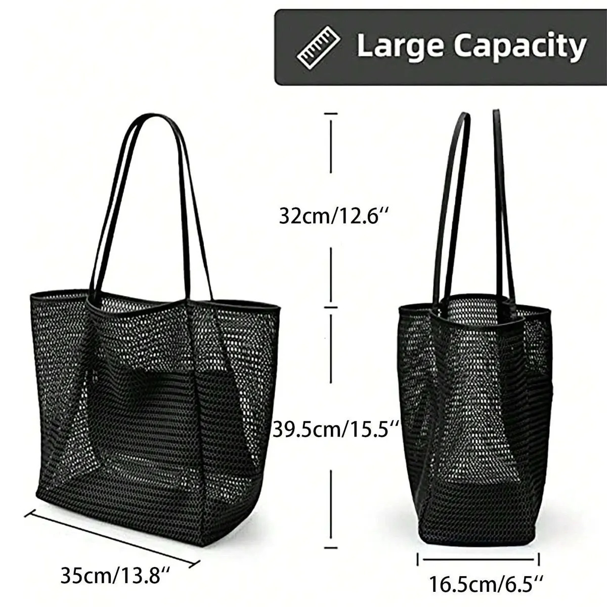Mesh single shoulder tote bag for women hand-held for washing swimming clothing storage beach bag 250515