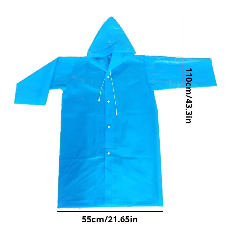 EVA Children Raincoats Raincoat Thickened Waterproof EVA Rain Coat Kids Clear Transparent Tour Waterproof Rainwear Suit 250515
