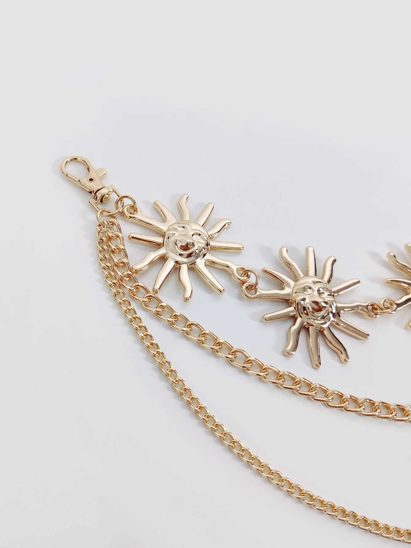 Tassel Waist Gold Chain Belt Female Harajuku Accessory Y2K Punk Silver Metal Sun Belts For Women High Quality Luxury Waistband Y250515