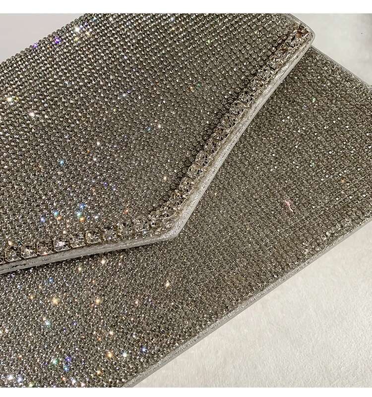 Crystal Rhinestones Dia Evening Bling Shiny Square Designer Glitter Women's Handbag Shoulder Messenger Bag