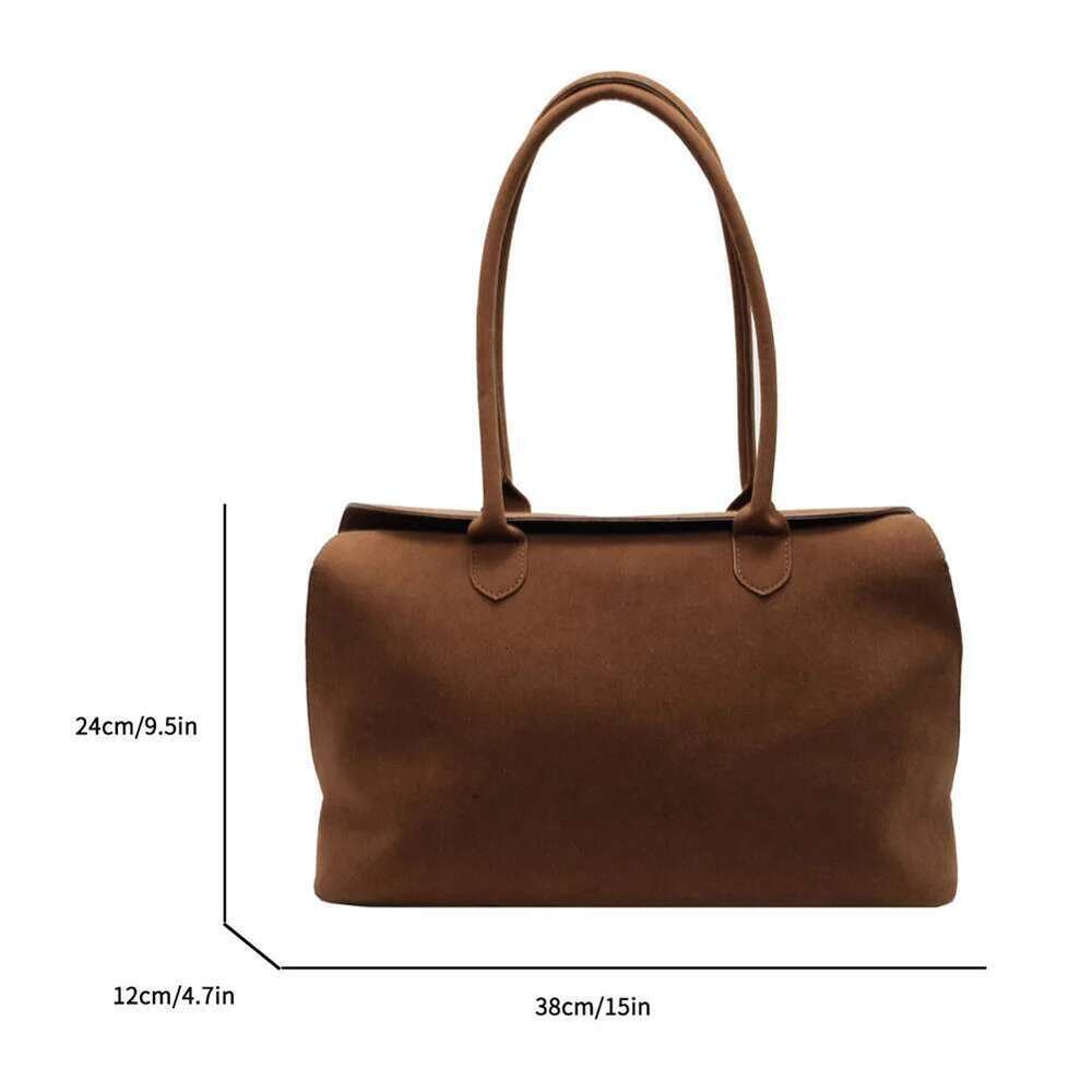 Shoulder For Women Men With Inner Pocket Underarm Suede Solid Color Tote Trendy Satchel Work Travel Bag