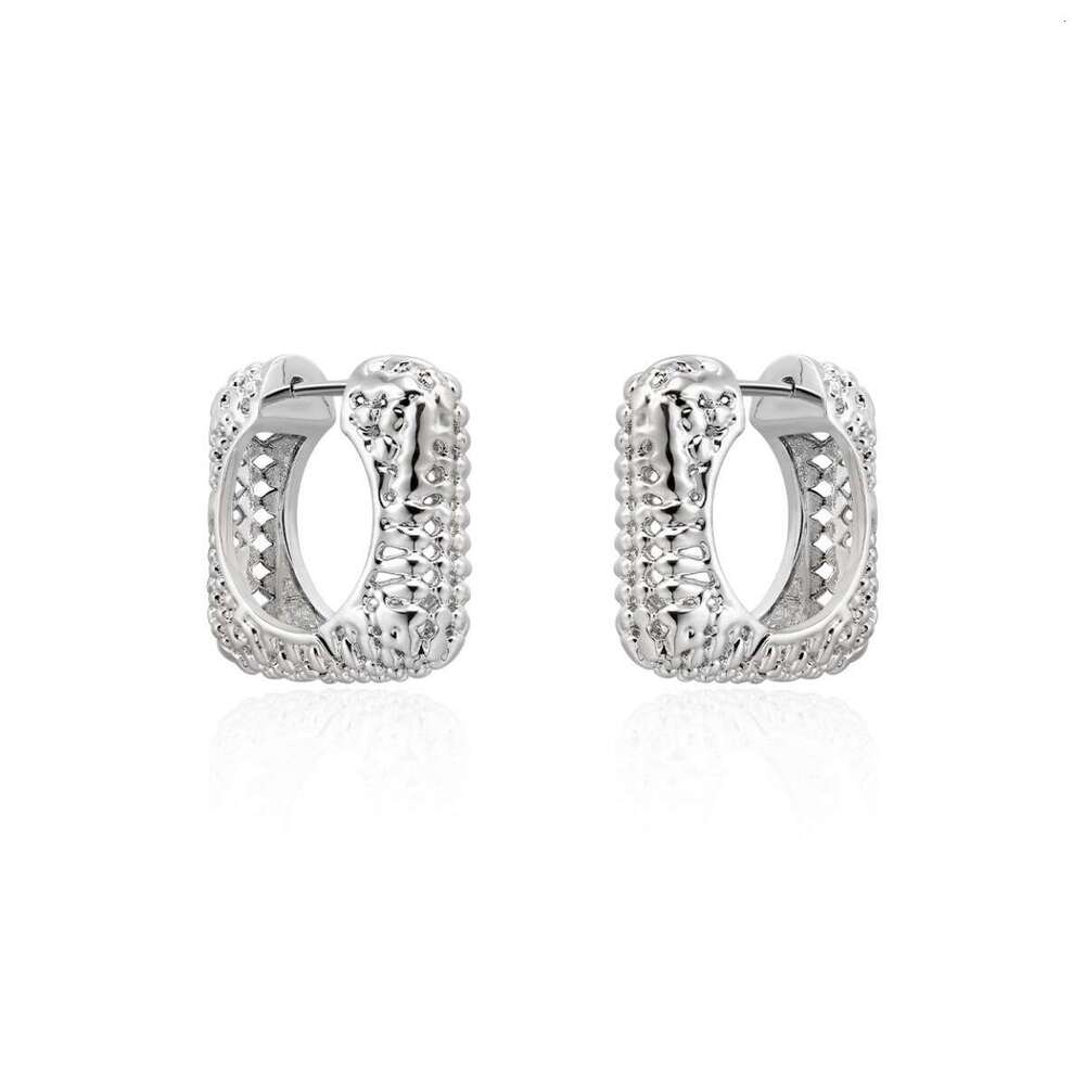 Boonee alus temperament square exquisite hollow ring buckle women's niche unique light high-end feeling earrings