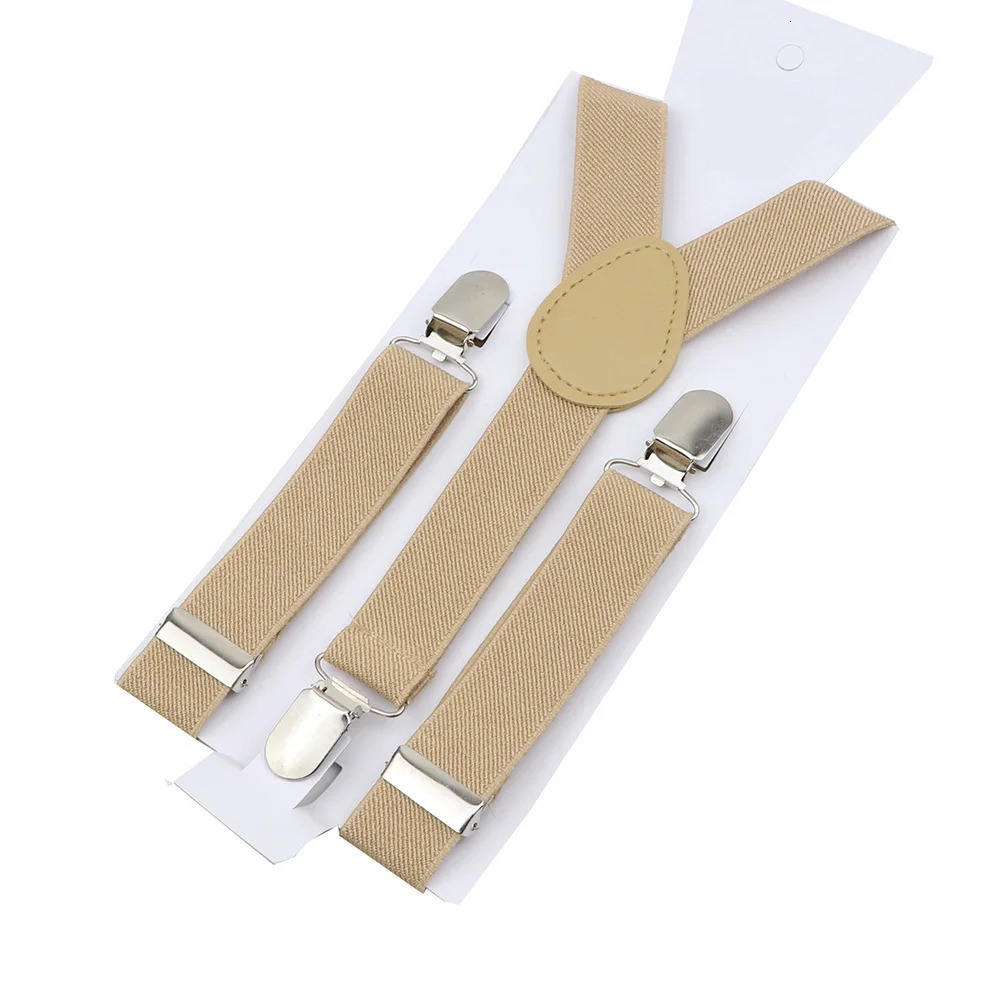 Solid Color Kids Suspenders Clip-on Straps Adjustable Elastic Y-Back Brace Children Boy Girl Braces Baby Wedding Tie Accessories 250515