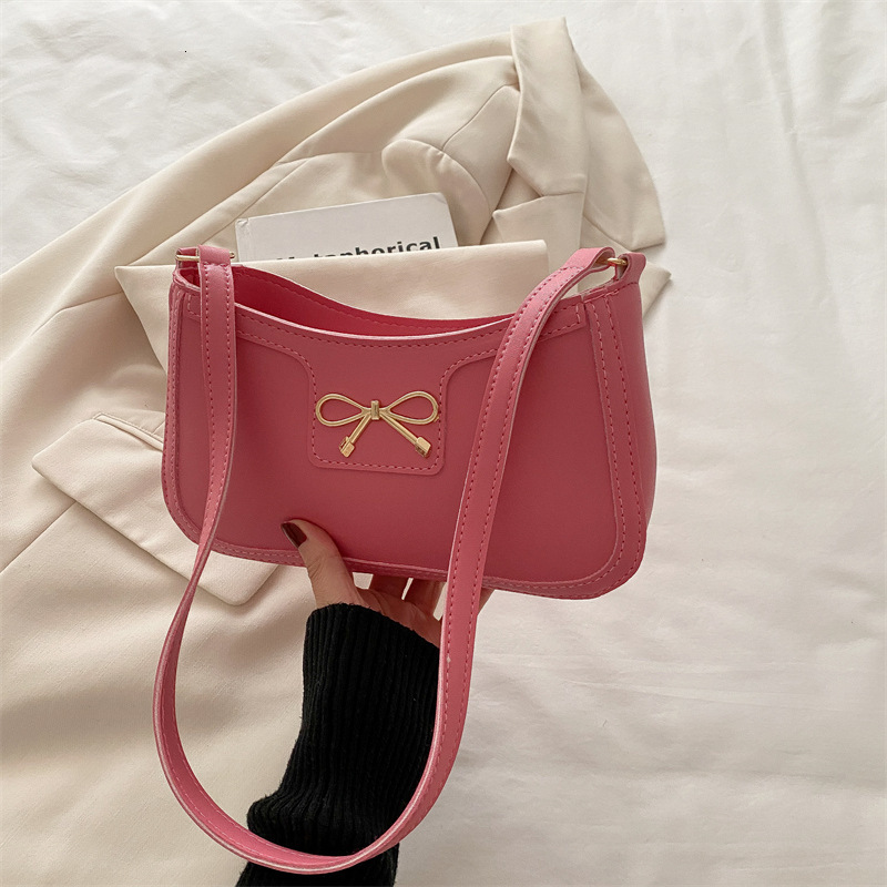 For Women Korean Style High Personality Light Luxury New Free Luxury Bag Delivery Designer Bag One Shoulder Crescent Bag New French Fashion Niche Desi