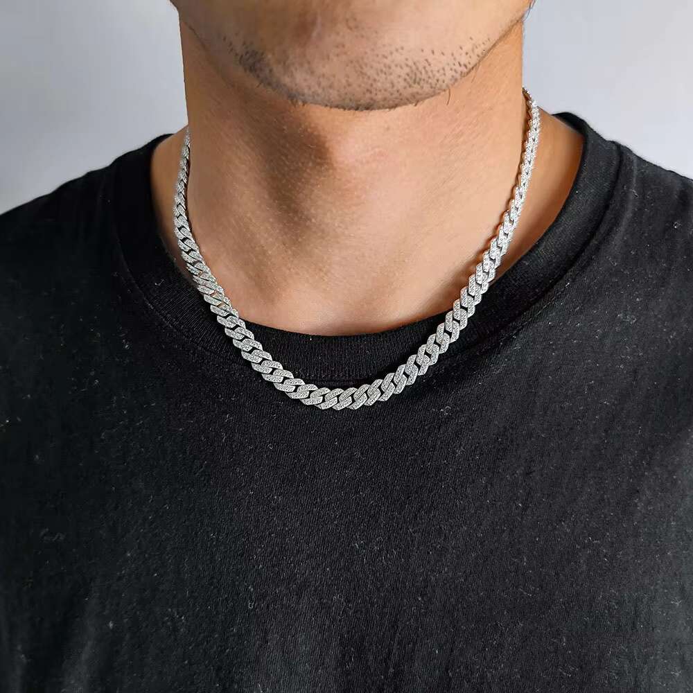 New Style 925 Sterling Silver VVS Moissanite Diamond Cuban Link Chain Gra Certified Hip Hop Jewelry Iced Out Link Chain Men