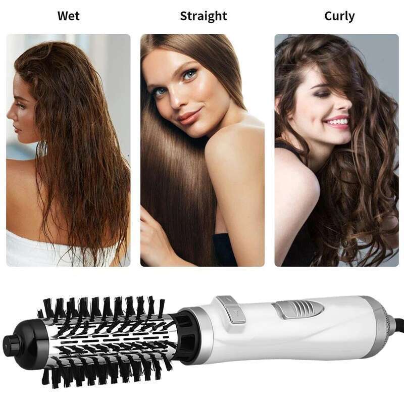 Comb 2 In 1 Dryer Rotating Negative Ion Blower Ceramic Hair Curler Electric Hot Air Brush Styler