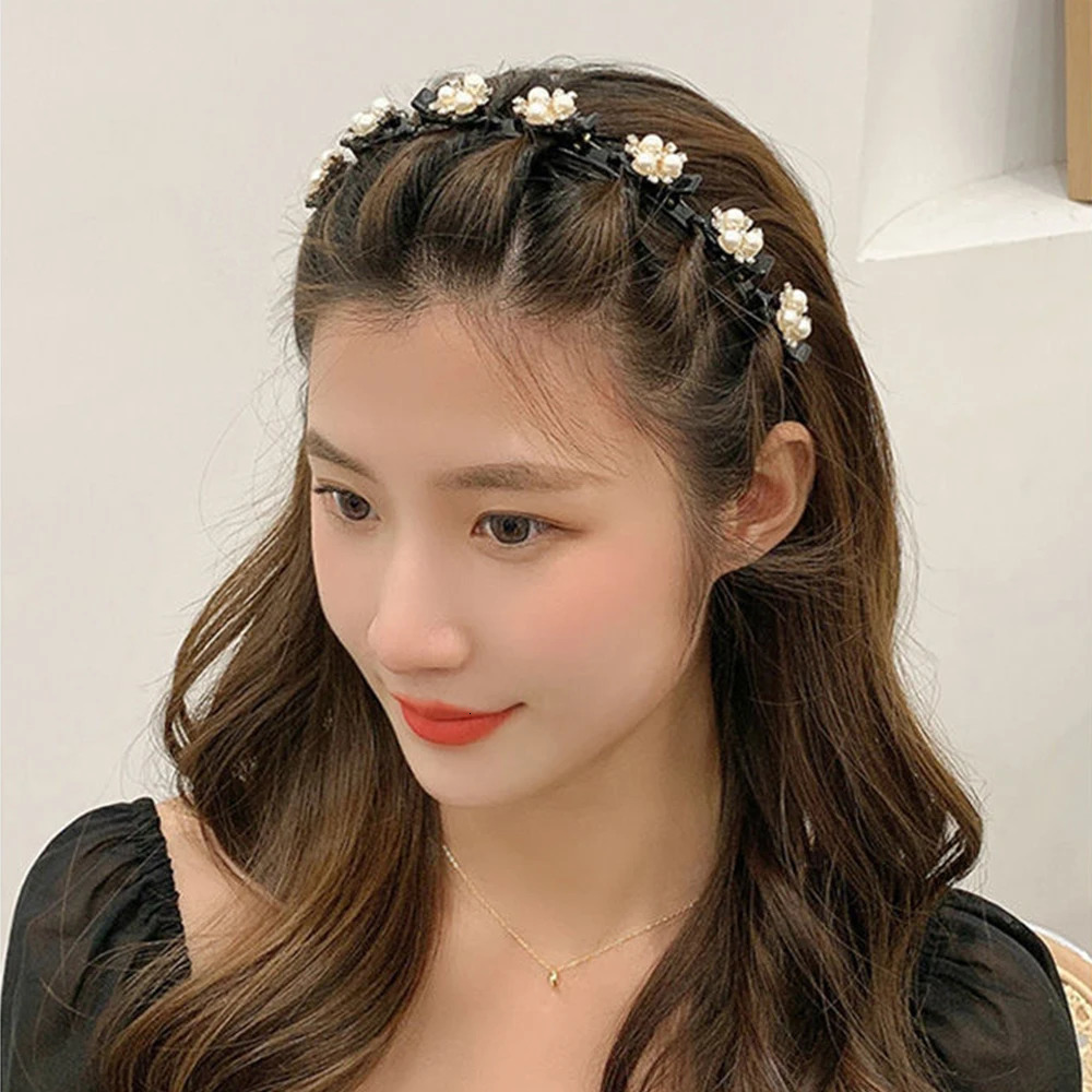 Unisex Alice Pearls Elegant Hairbands Men Women Sports Headband Double Bangs Hairstyle Make Up Hairpins Fashion Hair Accessories 250509